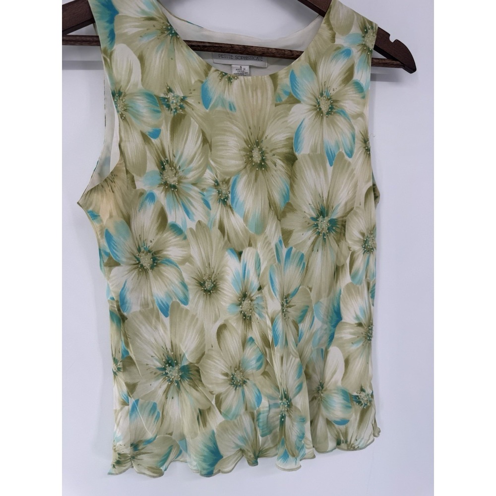 Petite Sophisticate Silk Tank Top Fairy beaded dainty tropical 8 ethereal indie